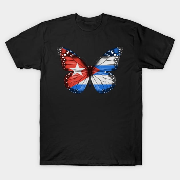 Cuban Flag  Butterfly - Gift for Cuban From Cuba T-Shirt by Country Flags